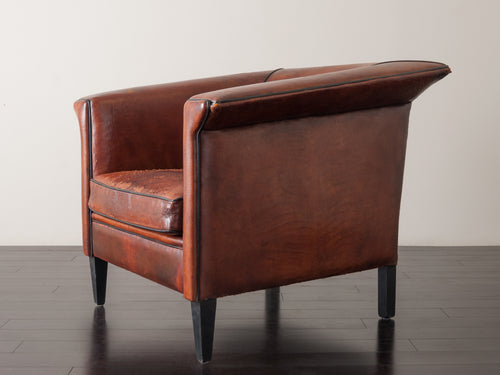 LEATHER LOUNGE CHAIR BY BART VAN BEKHOVEN